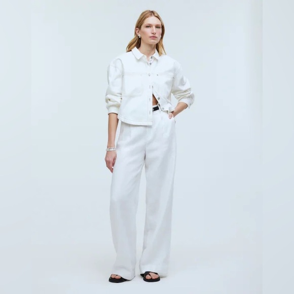 Madewell Pants - Madewell Women’s The Harlow Wide-Leg Pant in 100% Linen Eyelet White - Size 6